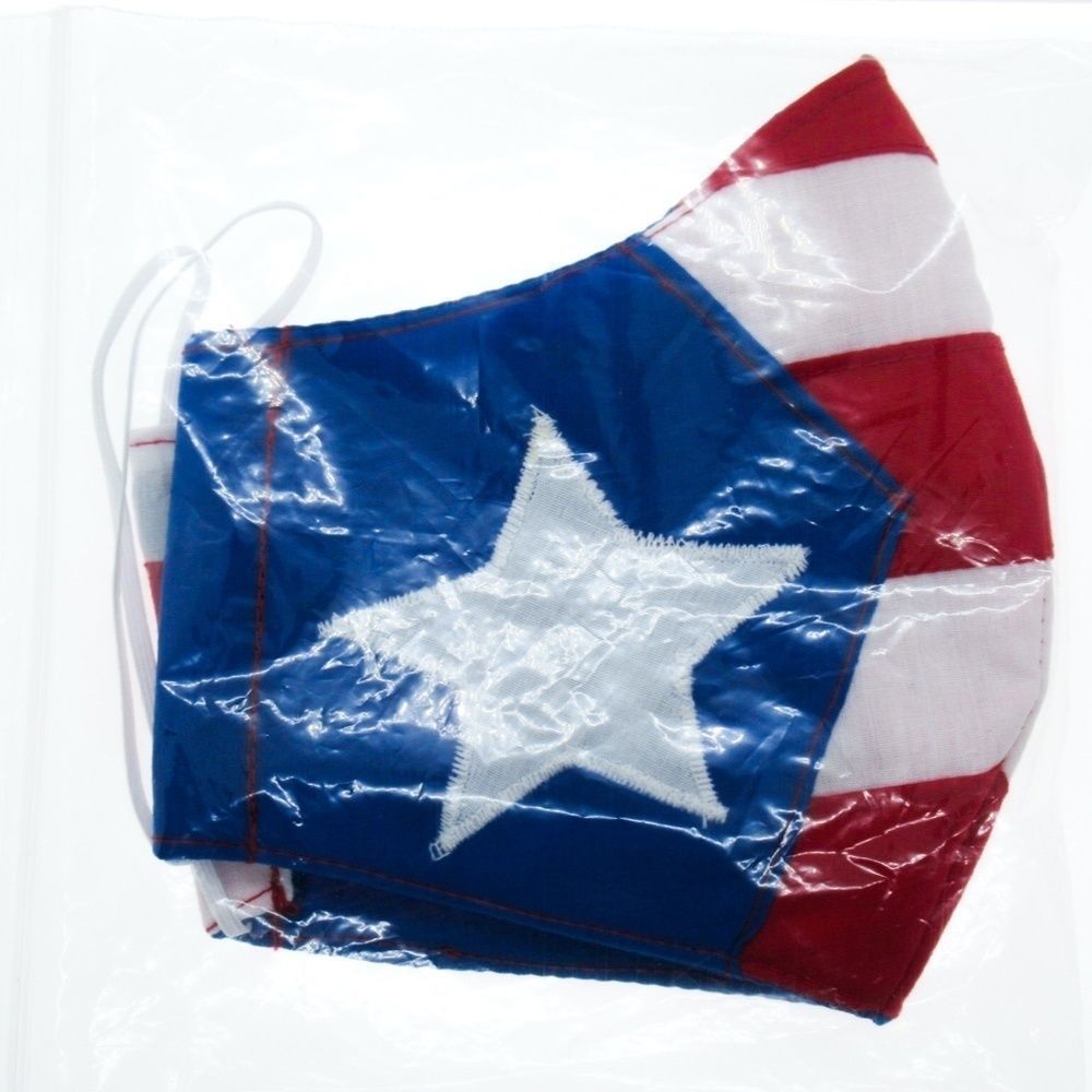 Handmade Puerto Rican Flag Face Protection Mask - Picture 7 of 8